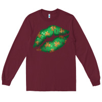Burgundy St. Patrick's Day Lip Long Sleeve Tee - Jasminsmagicworld