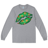 Heather Grey St. Patrick's Day Lip Long Sleeve Tee - Jasminsmagicworld