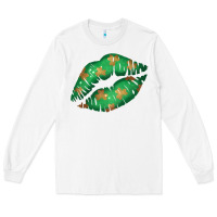 White St. Patrick's Day Lip Long Sleeve Tee - Jasminsmagicworld