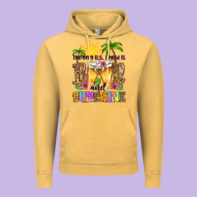 The Only B.s. I Need Is Beer And Sunshine Vintage Hoodie Designed By Zillion Design Studio