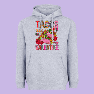 Tacos Are My Valentine Heavyweight Hoodie Designed By Nancycooperartshop