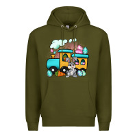 Army Green easter train Premium Hoodie - Artiststas
