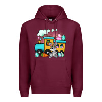 Burgundy easter train Premium Hoodie - Artiststas