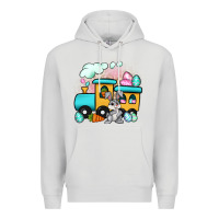 Dove Grey easter train Premium Hoodie - Artiststas