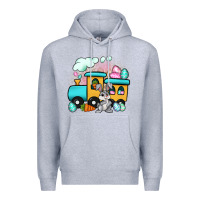 Heather Grey easter train Premium Hoodie - Artiststas