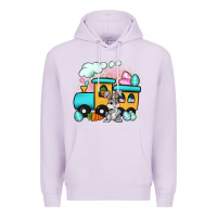 Lilac easter train Premium Hoodie - Artiststas