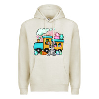 Oatmeal Heather easter train Premium Hoodie - Artiststas
