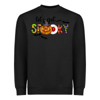 Black Let's Get Spooky Heavyweight Sweatshirt - CowhideDigitalArt