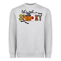 Heather Grey Let's Get Spooky Heavyweight Sweatshirt - CowhideDigitalArt
