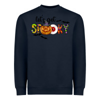 Navy Let's Get Spooky Heavyweight Sweatshirt - CowhideDigitalArt