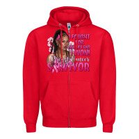 Red I fought for my life and i won afro woman Zipper Hoodie - NancyCooperArtShop