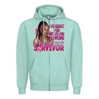 Seafoam I fought for my life and i won afro woman Zipper Hoodie - NancyCooperArtShop