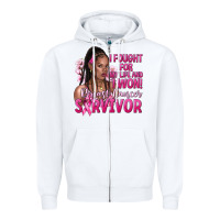 White I fought for my life and i won afro woman Zipper Hoodie - NancyCooperArtShop