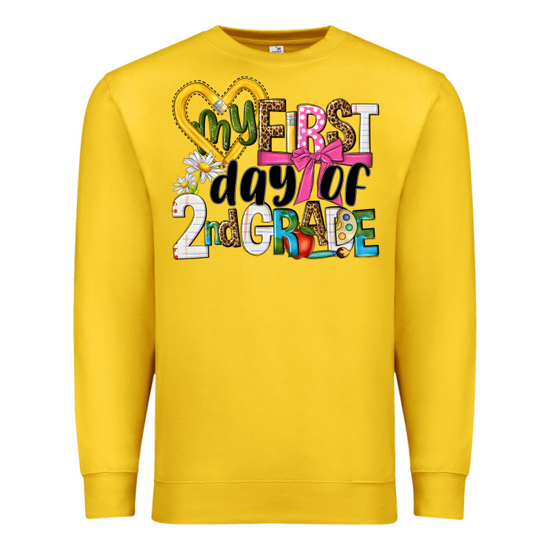 My First Day Of 2nd Grade Premium Sweatshirt by NancyCooperArtShop | Teevron