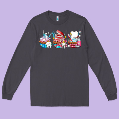 Dental Cupcakes Long Sleeve Tee Designed By Adodesignshop