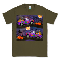 Army Green halloween spooky truck seamless pattern Classic Tee - BundleAndBundleShop