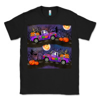 Black halloween spooky truck seamless pattern Classic Tee - BundleAndBundleShop