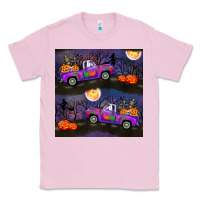 Bubblegum Pink halloween spooky truck seamless pattern Classic Tee - BundleAndBundleShop