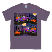 Lavender halloween spooky truck seamless pattern Classic Tee - BundleAndBundleShop