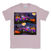 Lilac halloween spooky truck seamless pattern Classic Tee - BundleAndBundleShop