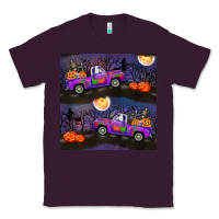 Plum halloween spooky truck seamless pattern Classic Tee - BundleAndBundleShop