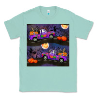 Seafoam halloween spooky truck seamless pattern Classic Tee - BundleAndBundleShop