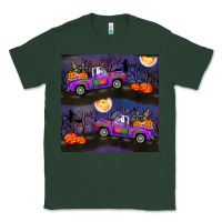 Sports Green halloween spooky truck seamless pattern Classic Tee - BundleAndBundleShop