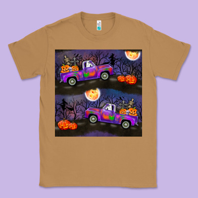 Halloween Spooky Truck Seamless Pattern Classic Tee Designed By Bundleandbundleshop