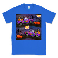 True Royal halloween spooky truck seamless pattern Classic Tee - BundleAndBundleShop