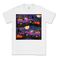 White halloween spooky truck seamless pattern Classic Tee - BundleAndBundleShop