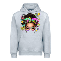 Heather Grey 90s messy bun Urban Hoodie - texasbilliewilder