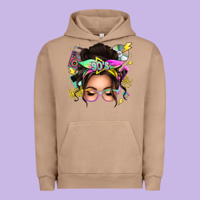 90s Messy Bun Urban Hoodie Designed By Texasbilliewilder