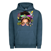 Pigment Midnight Navy 90s messy bun Urban Hoodie - texasbilliewilder