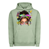 Pigment Oil Green 90s messy bun Urban Hoodie - texasbilliewilder