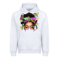 White 90s messy bun Urban Hoodie - texasbilliewilder