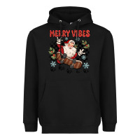 Black merry vibes ho ho ho Heavyweight Hoodie - MaliasSmallBusiness
