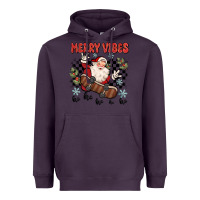 Plum merry vibes ho ho ho Heavyweight Hoodie - MaliasSmallBusiness