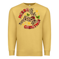 Antique Gold merry christmas deer Premium Sweatshirt - MaliasSmallBusiness