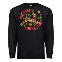 Black merry christmas deer Premium Sweatshirt - MaliasSmallBusiness