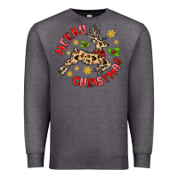 Charcoal Heather merry christmas deer Premium Sweatshirt - MaliasSmallBusiness