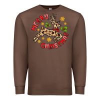 Chestnut merry christmas deer Premium Sweatshirt - MaliasSmallBusiness