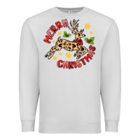 Dove Grey merry christmas deer Premium Sweatshirt - MaliasSmallBusiness