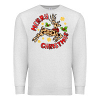 Oatmeal Heather merry christmas deer Premium Sweatshirt - MaliasSmallBusiness