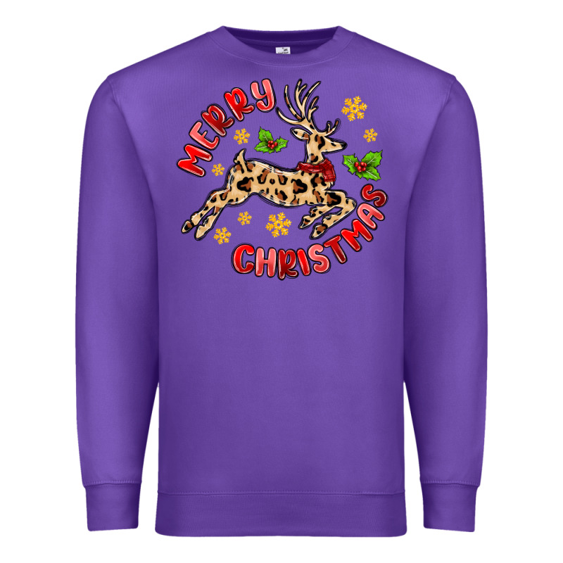 Merry Christmas Deer Premium Sweatshirt by MaliasSmallBusiness | Teevron
