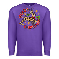 Purple merry christmas deer Premium Sweatshirt - MaliasSmallBusiness
