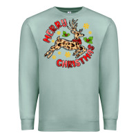 Seafoam merry christmas deer Premium Sweatshirt - MaliasSmallBusiness
