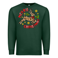 Sports Green merry christmas deer Premium Sweatshirt - MaliasSmallBusiness