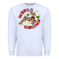 White merry christmas deer Premium Sweatshirt - MaliasSmallBusiness