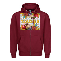 Burgundy Teacher Equipment Zipper Hoodie - LillyAllenDesigns