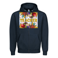 Navy Teacher Equipment Zipper Hoodie - LillyAllenDesigns